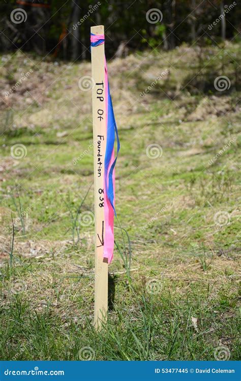 staking out surveying|metal survey stakes.